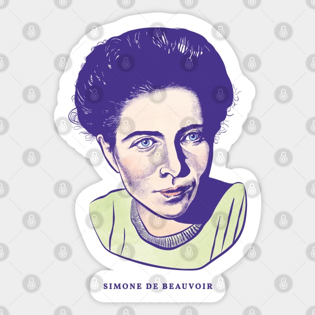 Simone de Beauvoir Sticker by Huge Potato